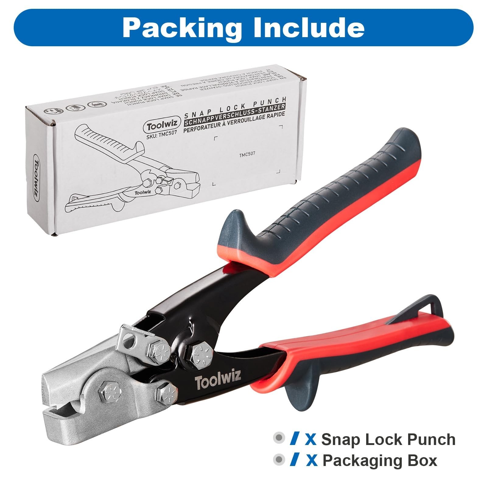 Toolwiz Snap Lock Punch Tool for Sheet Metal, Gutter Crimping Tool with Drop-…