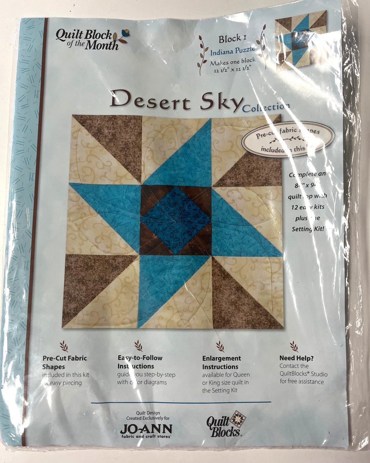 Desert Sky Quilt Block of Month Indiana Puzzle #1