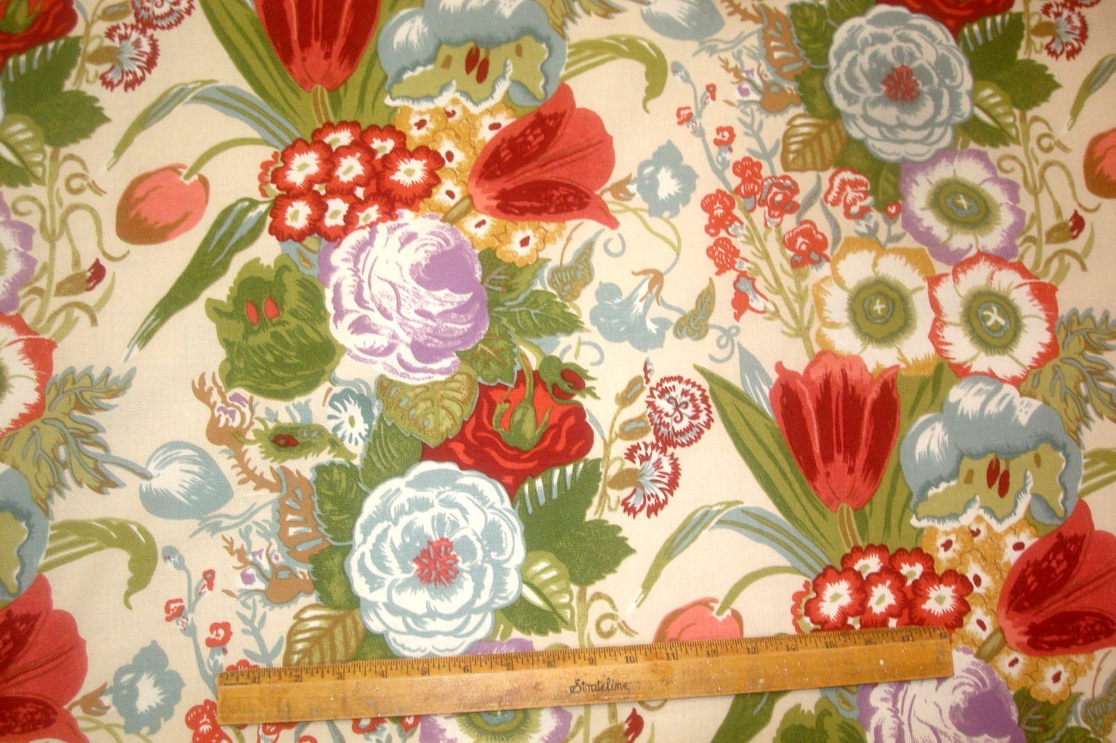 1 of 30 yds COWTAN & TOUT Fabric Angelica Floral Linen Cotton Upholstery BTY