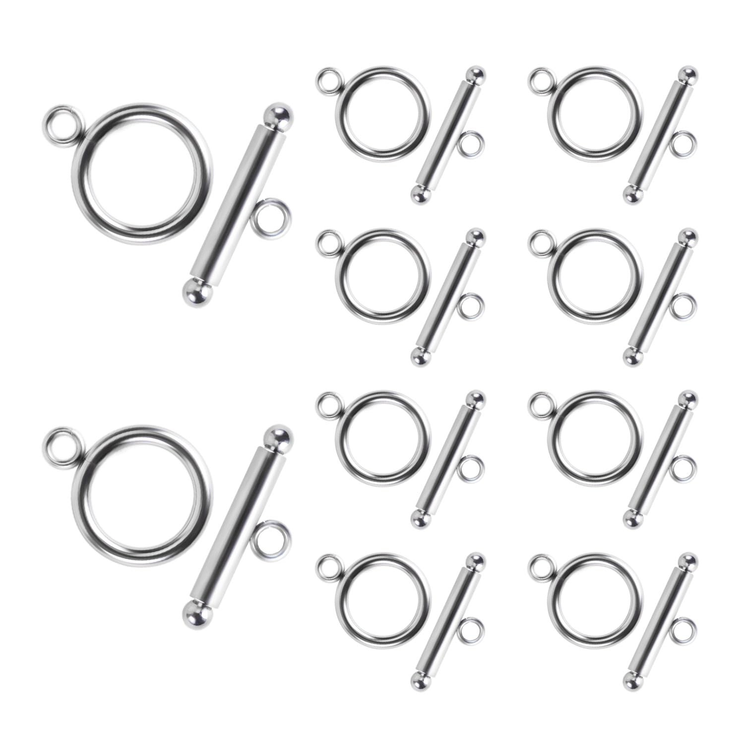 10 Sets Toggle Clasps for Jewelry Making round Iq Toggle Clasps & T-Bar Clasps