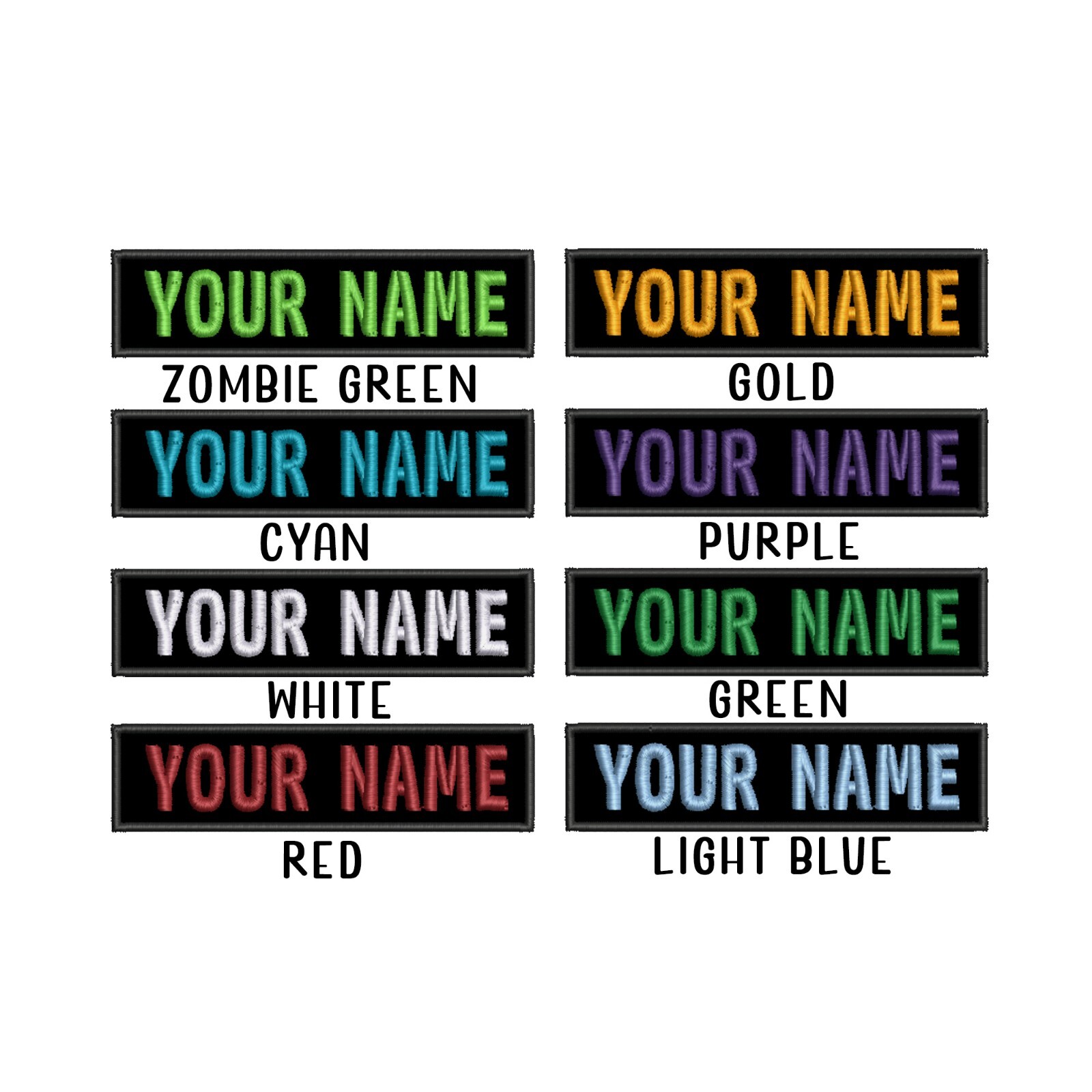 BEST SELLING 6×2 SIZE Custom NAME TAG Embroidered “Iron on”, USA FAST SHIPPING