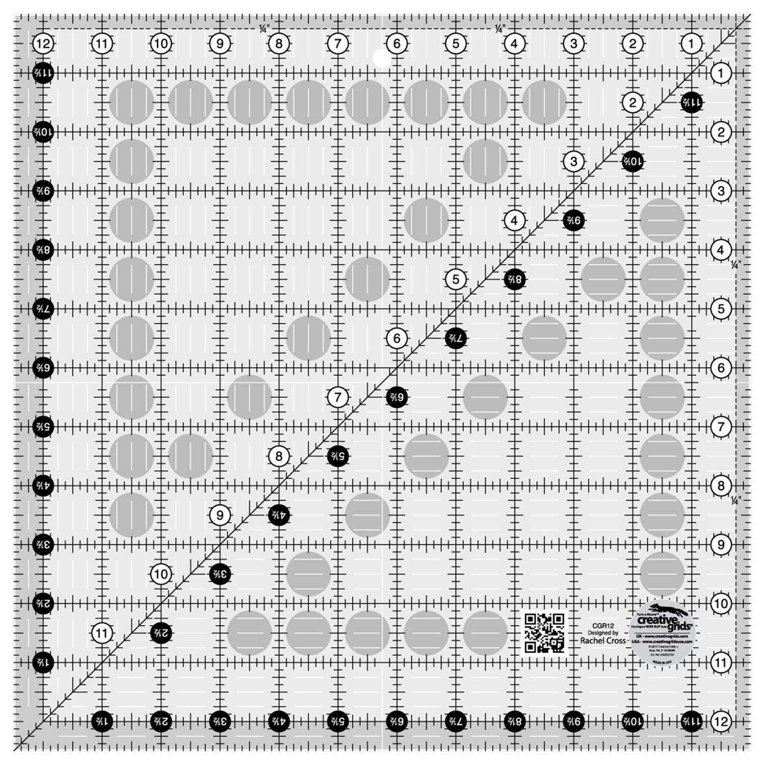 Creative Grids Quilt Ruler 12-1/2in Square # CGR12