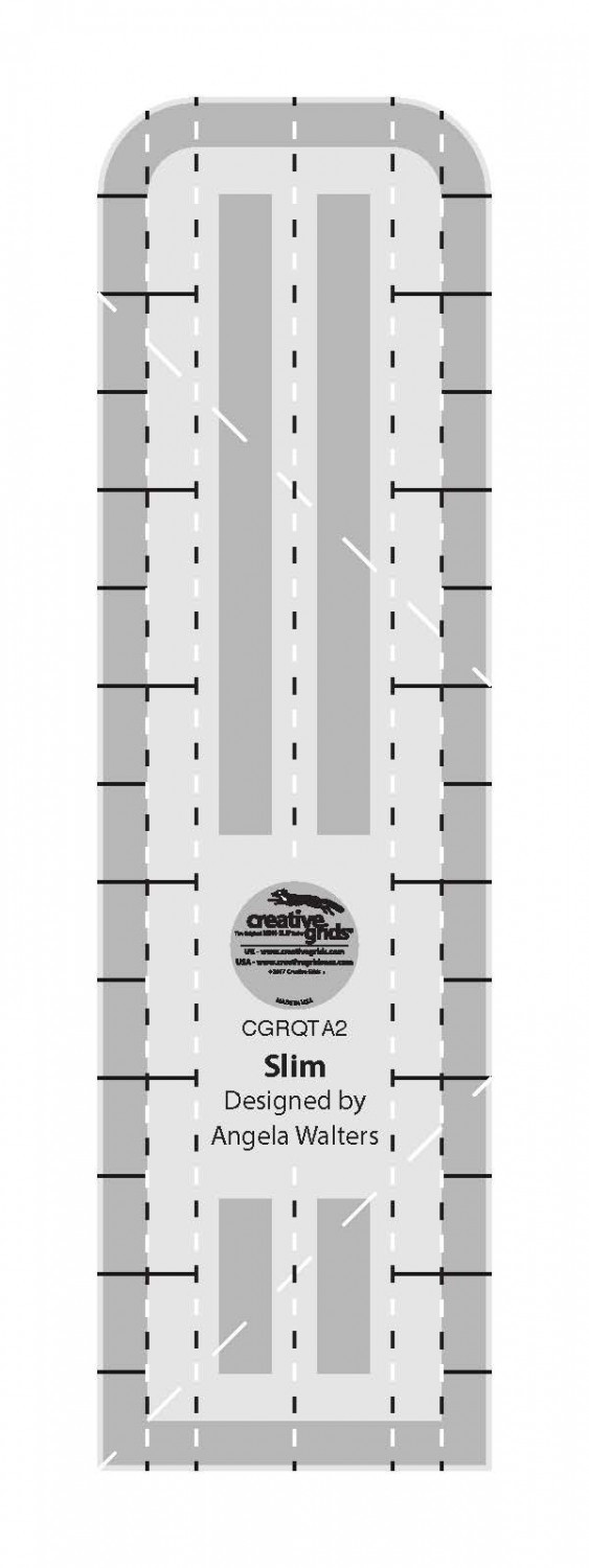 Creative Grids Machine Quilting Tool Sewing and Quilting Ruler – Slim CGRQTA2