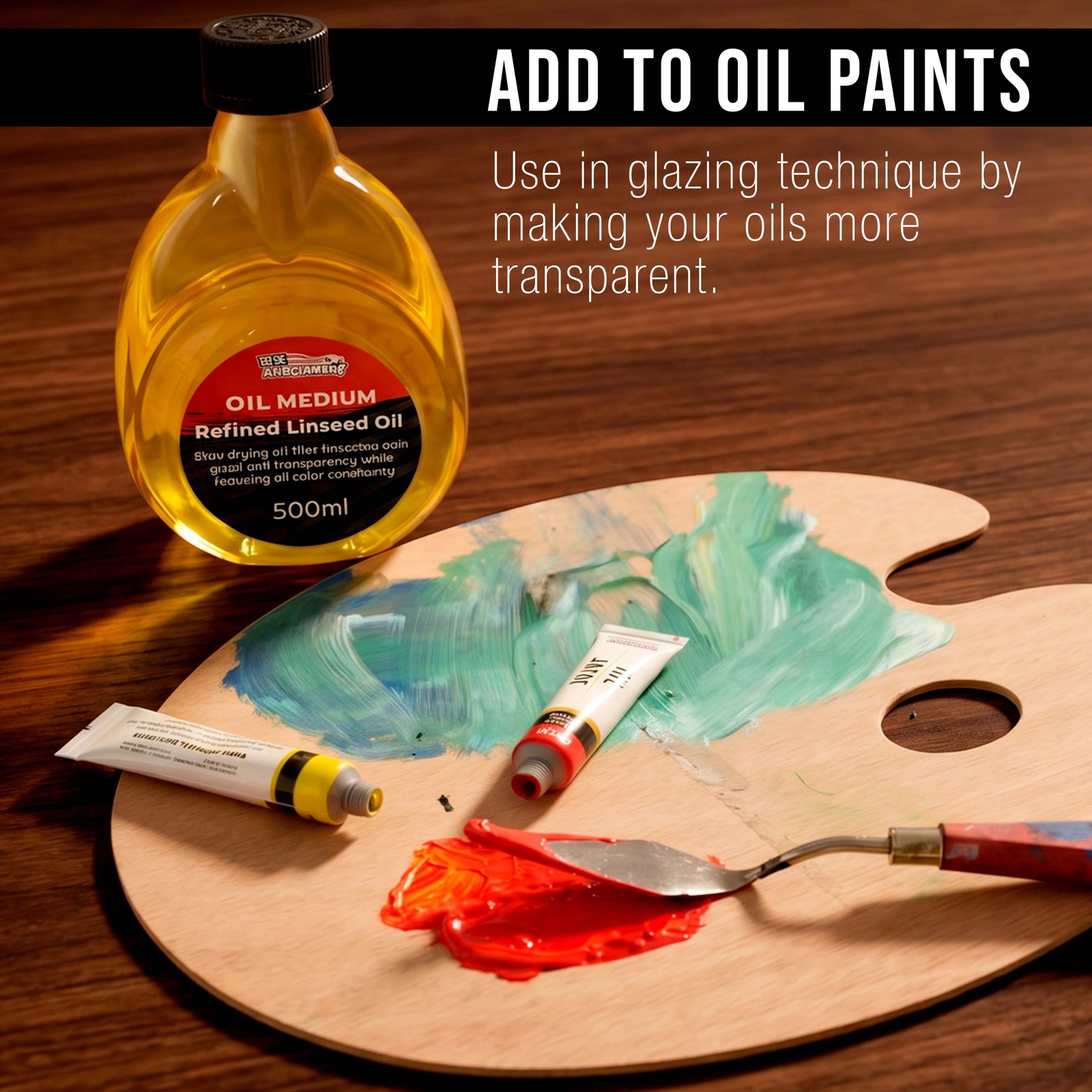U.S. Art Supply Refined Linseed Oil, 500ml