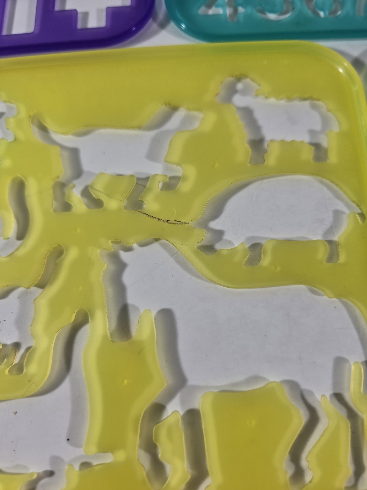 Lot of 10 Vintage Tupperware TupperToys Stencils Letters Transportation Plants