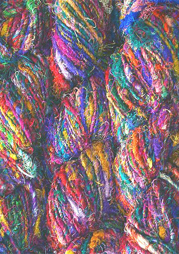 9 Skeins Himalaya Recycled PURE SARI Silk Knitting Woven Crochet Craft Yarn