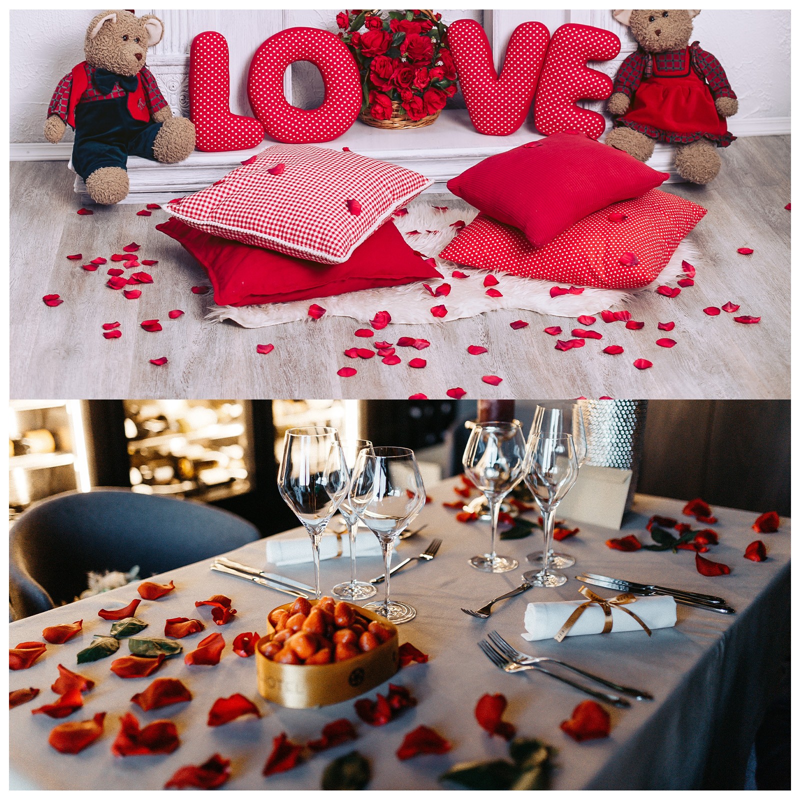Silk Rose Petals, 100 Pcs Artificial Flower Petals, Mixed Rose Red
