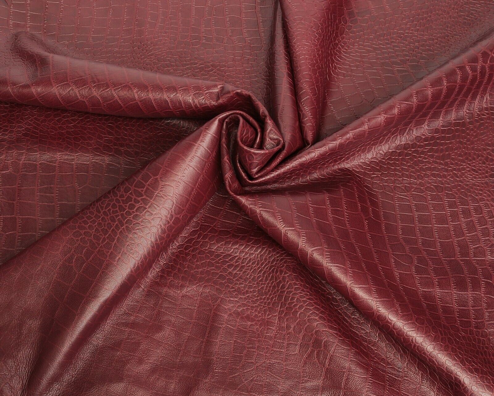 Crocodile Lamb skin leather Oxblood Color (100% Genuine Skin)
