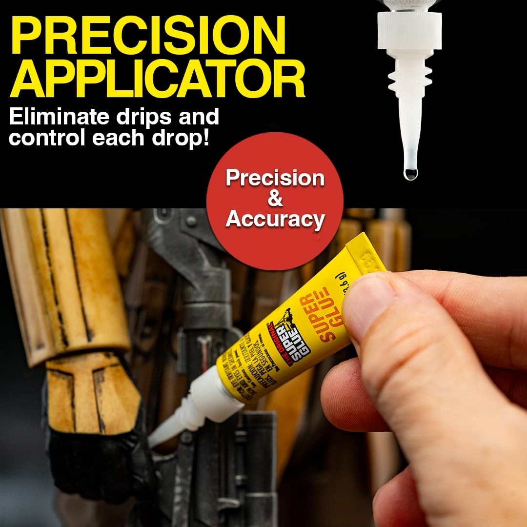 Precision Tip Super Glue, 12 x 2-Gram Tubes for Instant Bonding on All Surfaces
