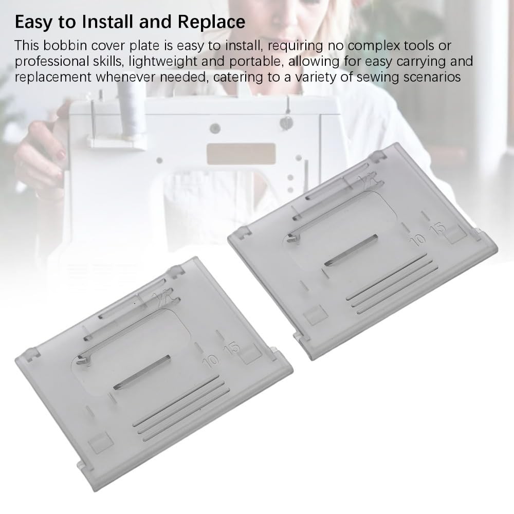 MOPFOL 2Pcs Transparent Plastic Bobbin Cover Plate Durable Universal Fit Repl…