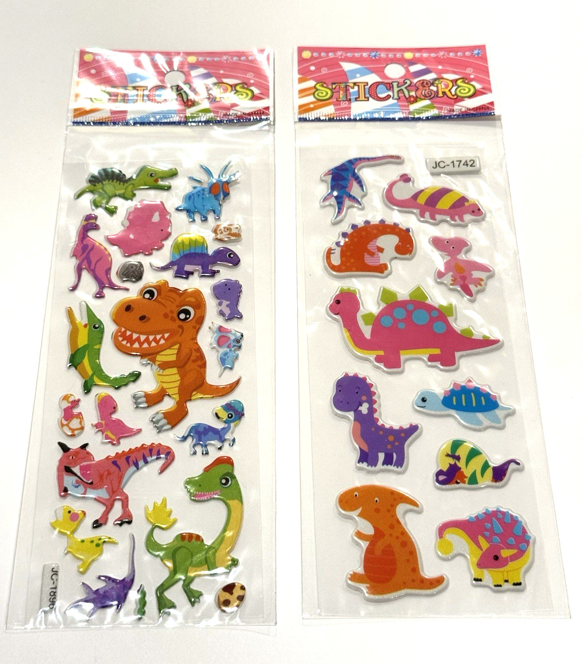 Dinosaur Stickers Prehistoric Animal T-REX Craft JC1742 JC1896 Lot of 2 NEW READ