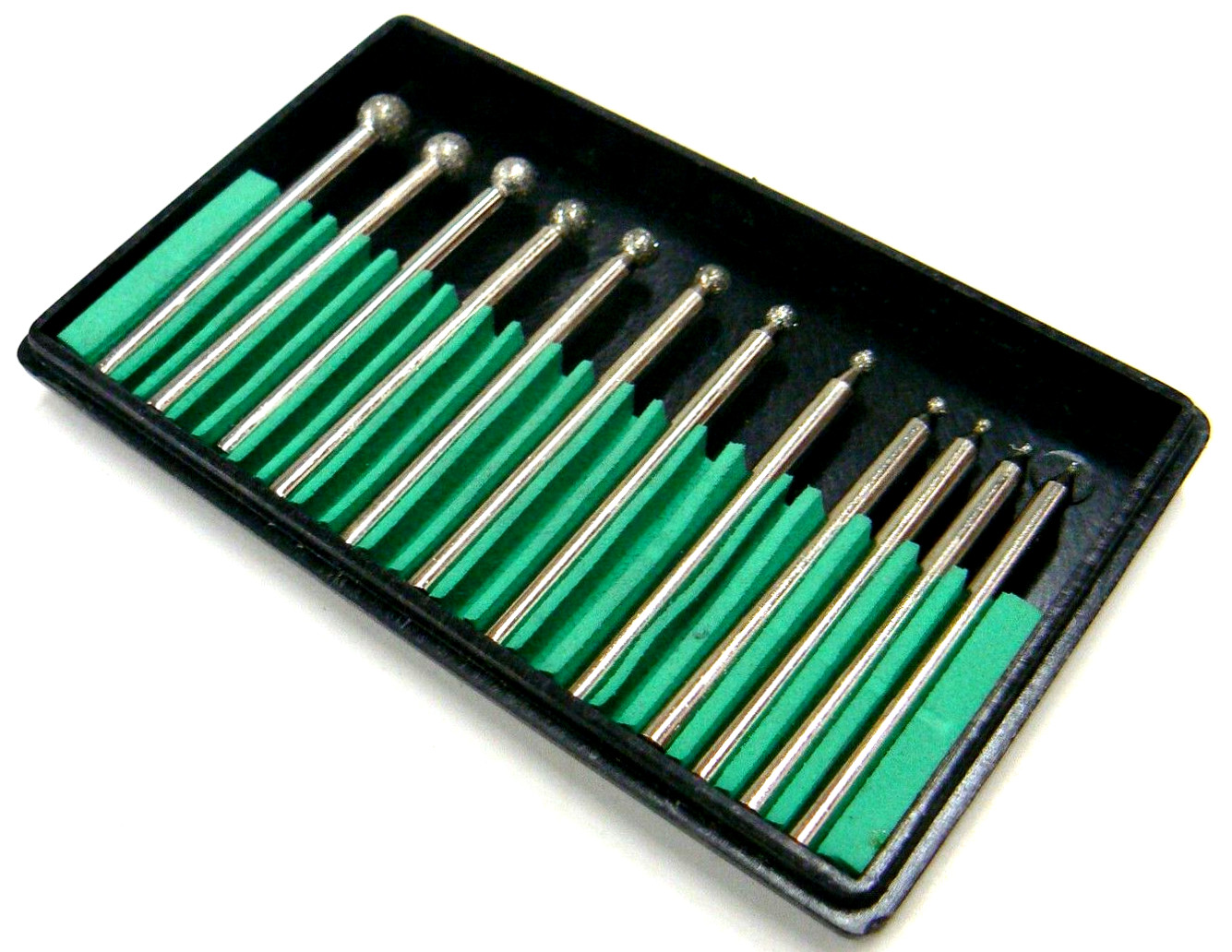 Round Diamond Bur Set 12 Pc Assorted Ball Burs 1/8” Diamond Coated Lapidary Bits