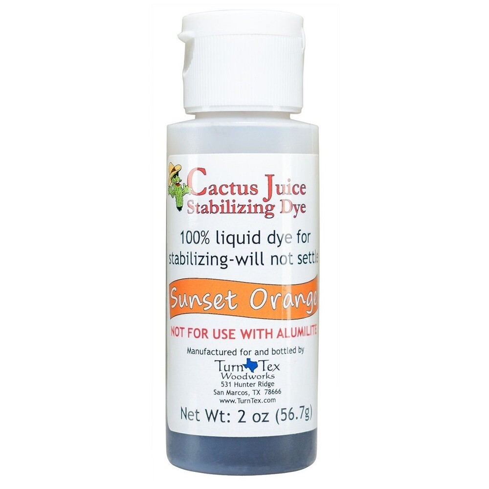 Sunset Orange Cactus Juice Stabilizing Dye 2 oz net weight by TurnTex Woodworks