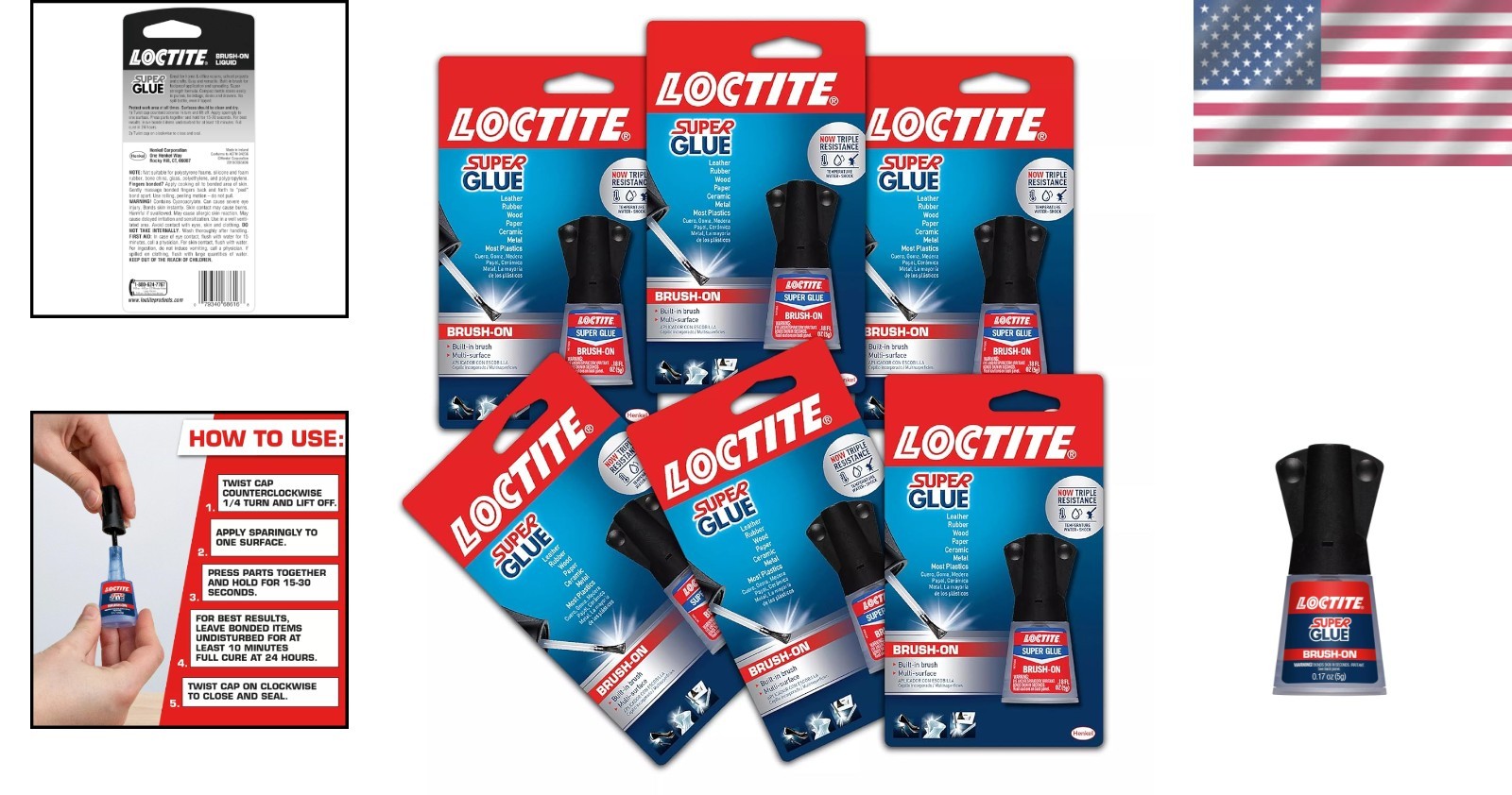 Fast-Setting Clear Super Glue Brush-On 6 Pack – All-Purpose Adhesive Solutions