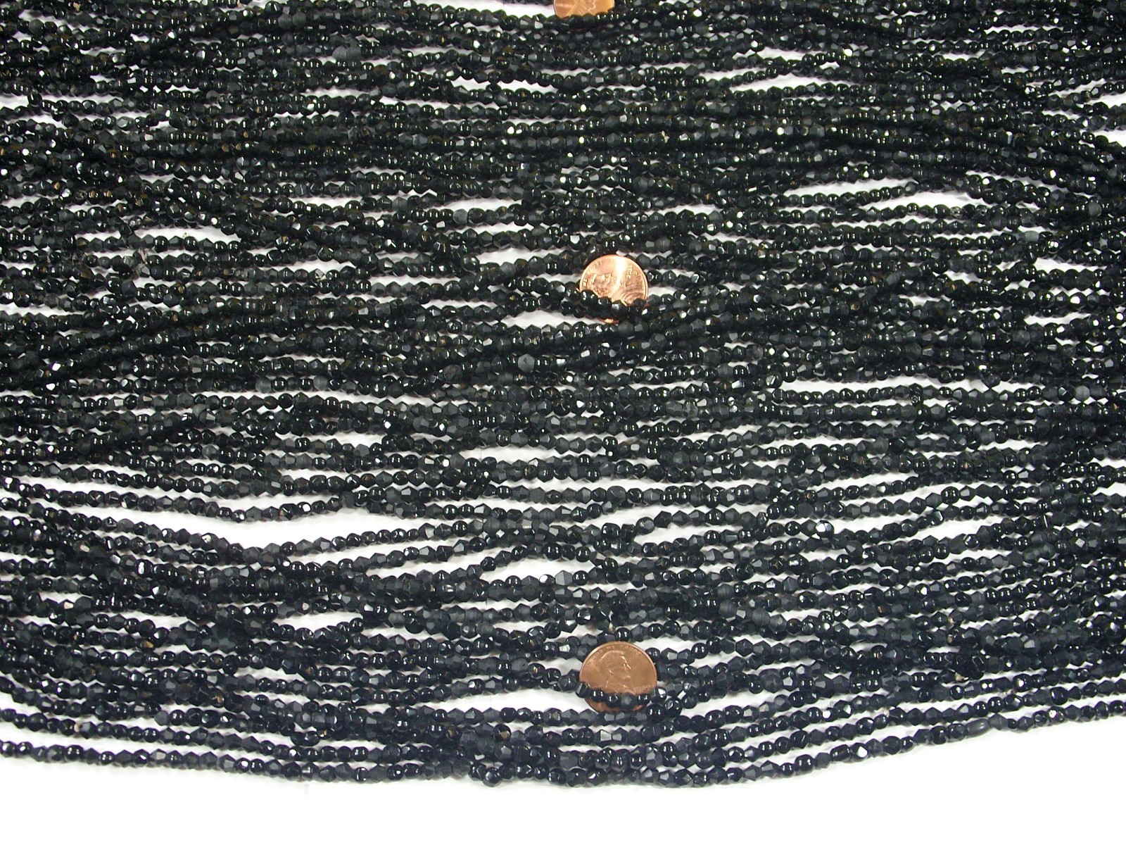 2 Pounds Black Color India Handmade Glass Spacer Beads Bulk Lot (QKP-15) ⭐