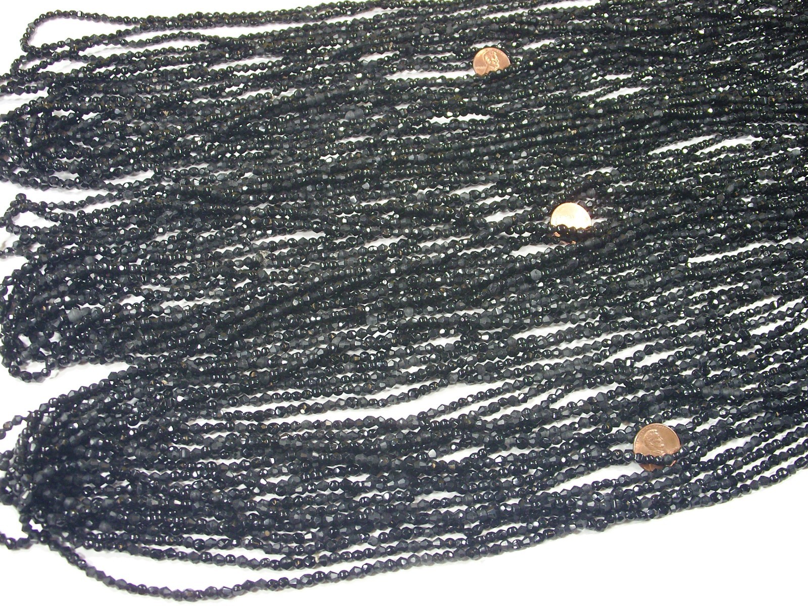 2 Pounds Black Color India Handmade Glass Spacer Beads Bulk Lot (QKP-15) ⭐