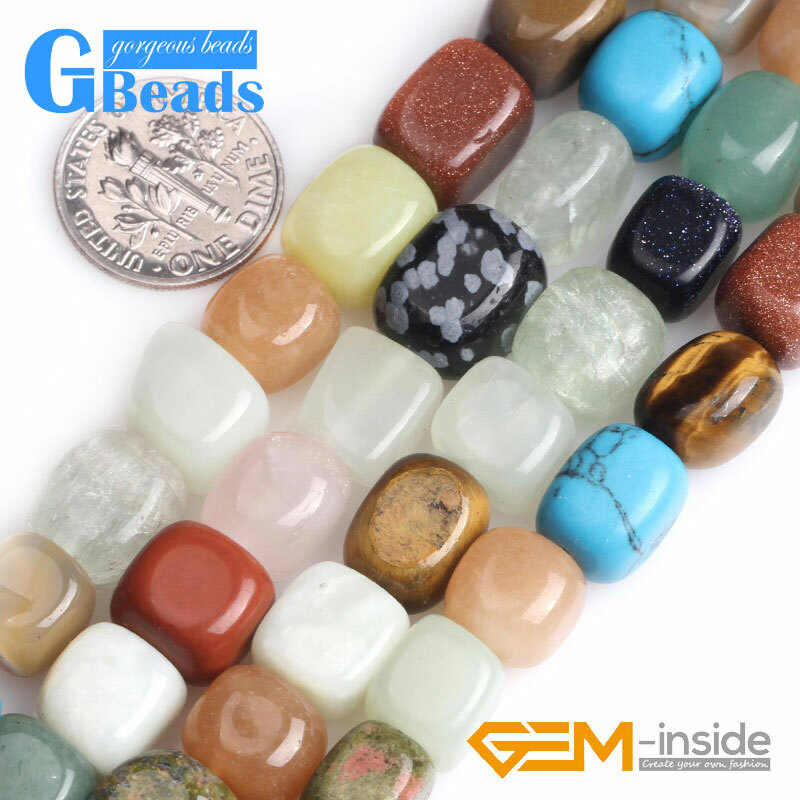 Natural Assorted Gemstones Polygons Spacer Beads For Jewelry Making 15” Strand