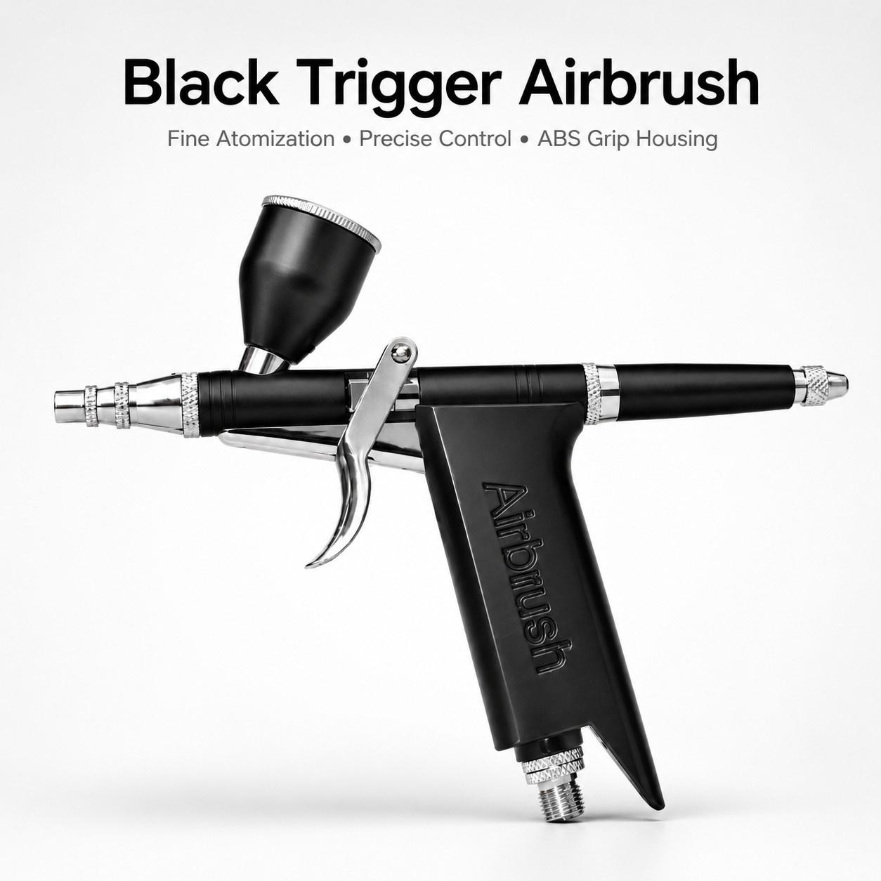 Black Trigger Airbrush Gravity Feed Spray Gun Fine Atomization for Nail Art DIY