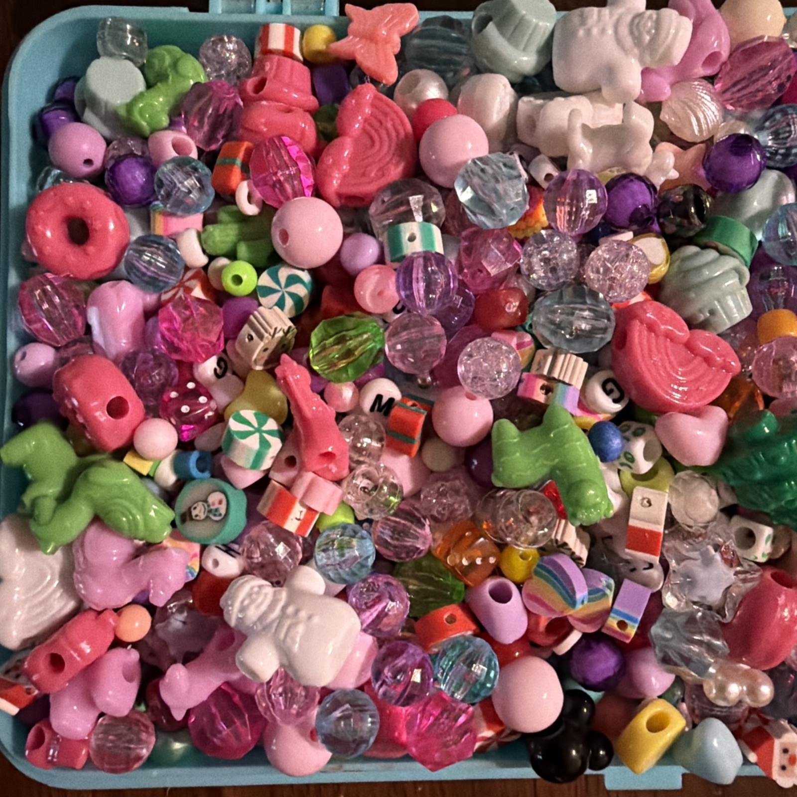 4.5 lbs Kid’s FUN Beads! Pinks and Multi-Color Unicorns Rainbows etc