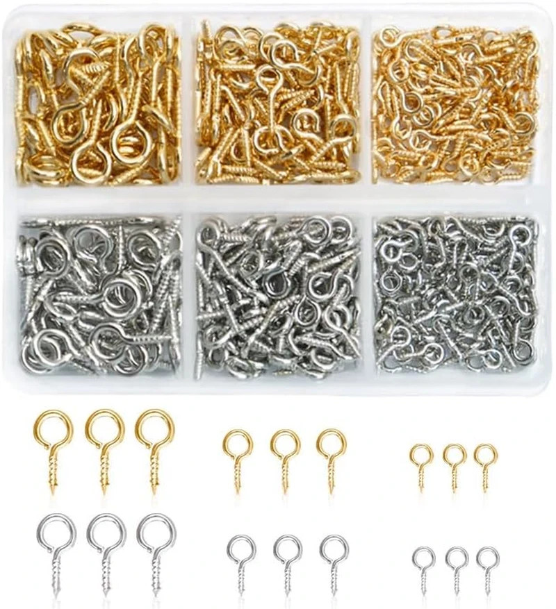400 PCS Small Screw Eye Pins, Small Eyelet Screws, Ring Mini Eye Pins, Screw Eye