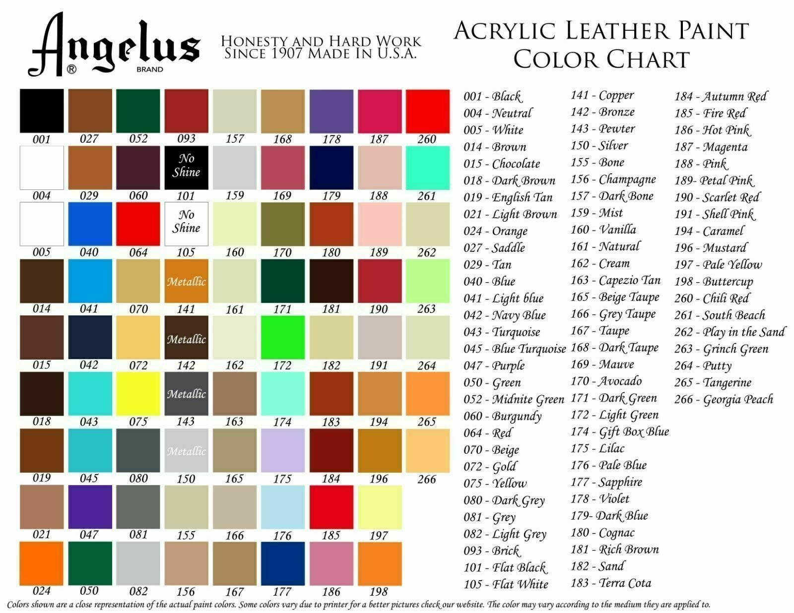 Angelus Acrylic Leather Paint Waterproof Sneaker Paint 1oz – 82 Colors Available