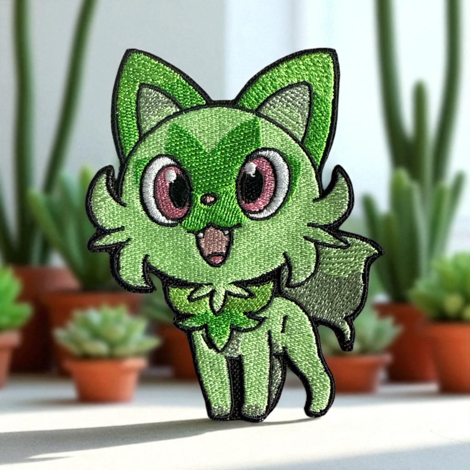 Sprigatito Pokemon Embroidery Patch 4.00″ X 3.26″