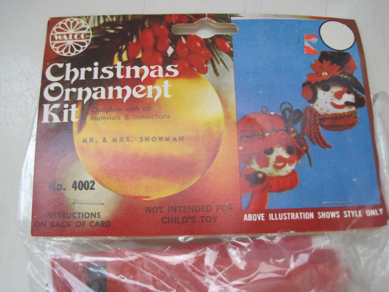 2 Vintage Walco Holiday Christmas Ornament Kits NEW Mr. Mrs. Snowman & Lanterns