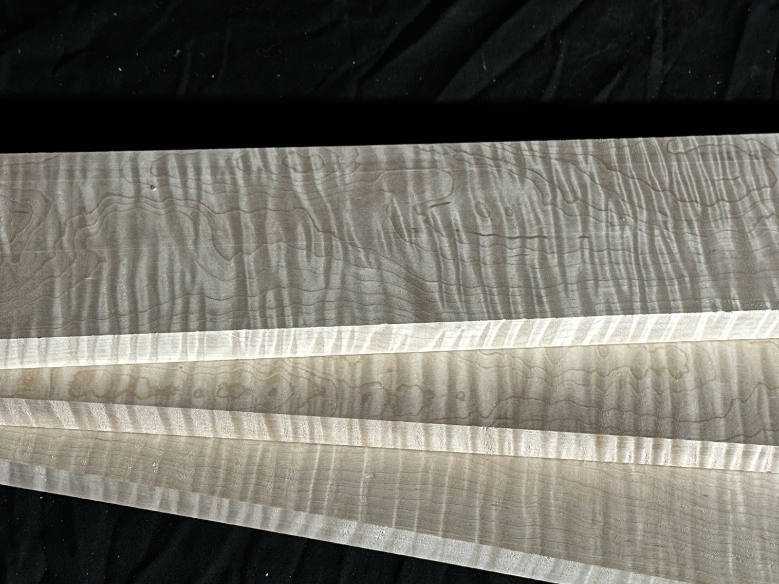 Curly Maple .80”x4”x24″ Tiger S4S Lumber Wood Matching SET 703