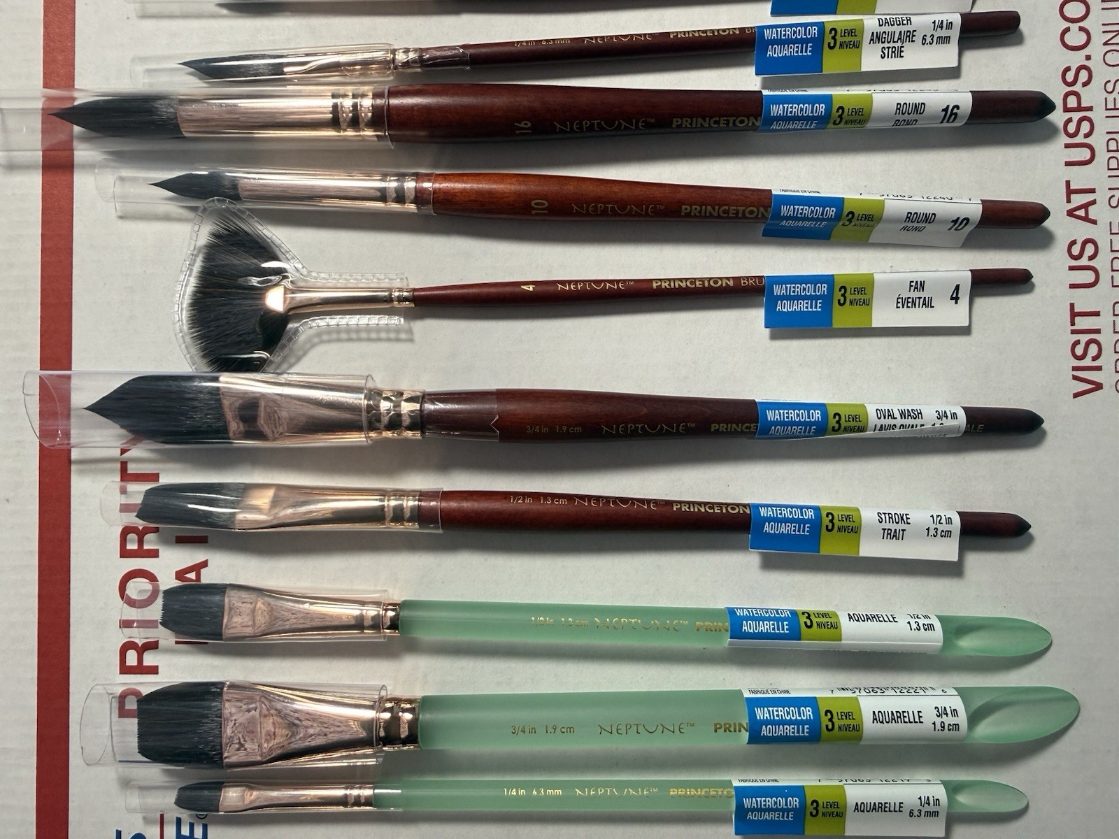 Princeton Neptune Synthetic Squirrel Watercolor Paint Brushes Lot of 20 NEW!!!