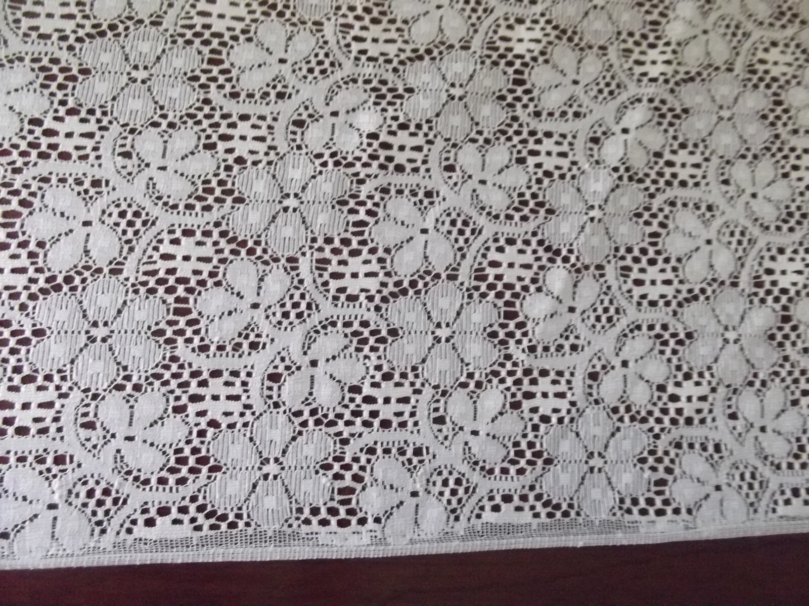 Lot Floral lace fabric 6 yards 60in ecru no stretch Curtains MINT