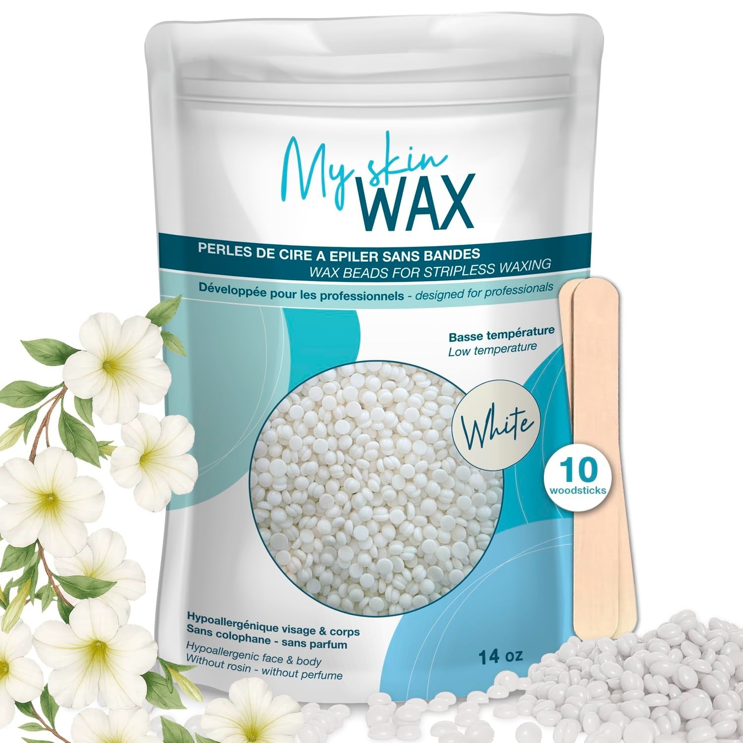 14oz Hypoallergenic Stripless Wax Beads for Sensitive Skin – Gentle Hair Removal