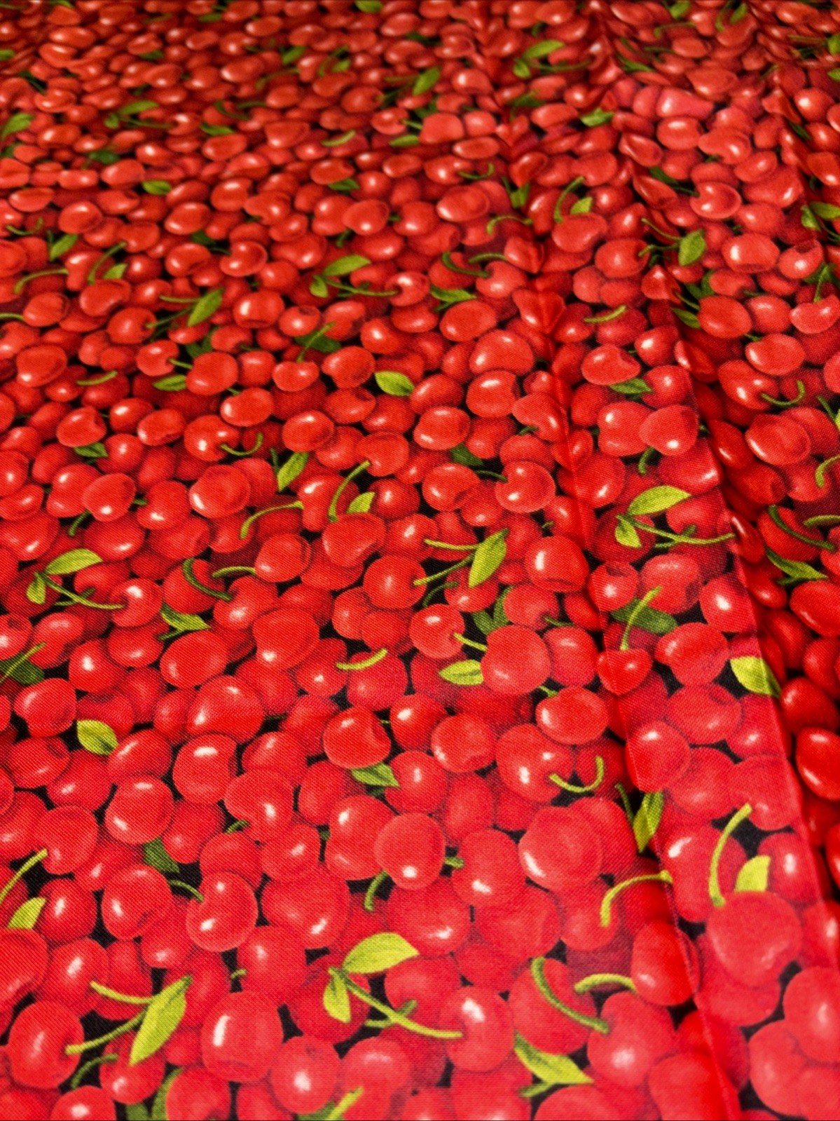 Farmer John’s Garden Party Red Cherry by Paintbrush Studio Cotton Fabric 36X42