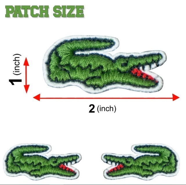 20x Green Crocodile Embroidered Iron-On Sew-On Patches Applique Badges for Cloth