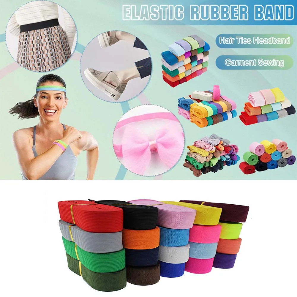 1/2/5M Color Elastic Band High Stretch Sewing Trim for Clothing Crafts DIY