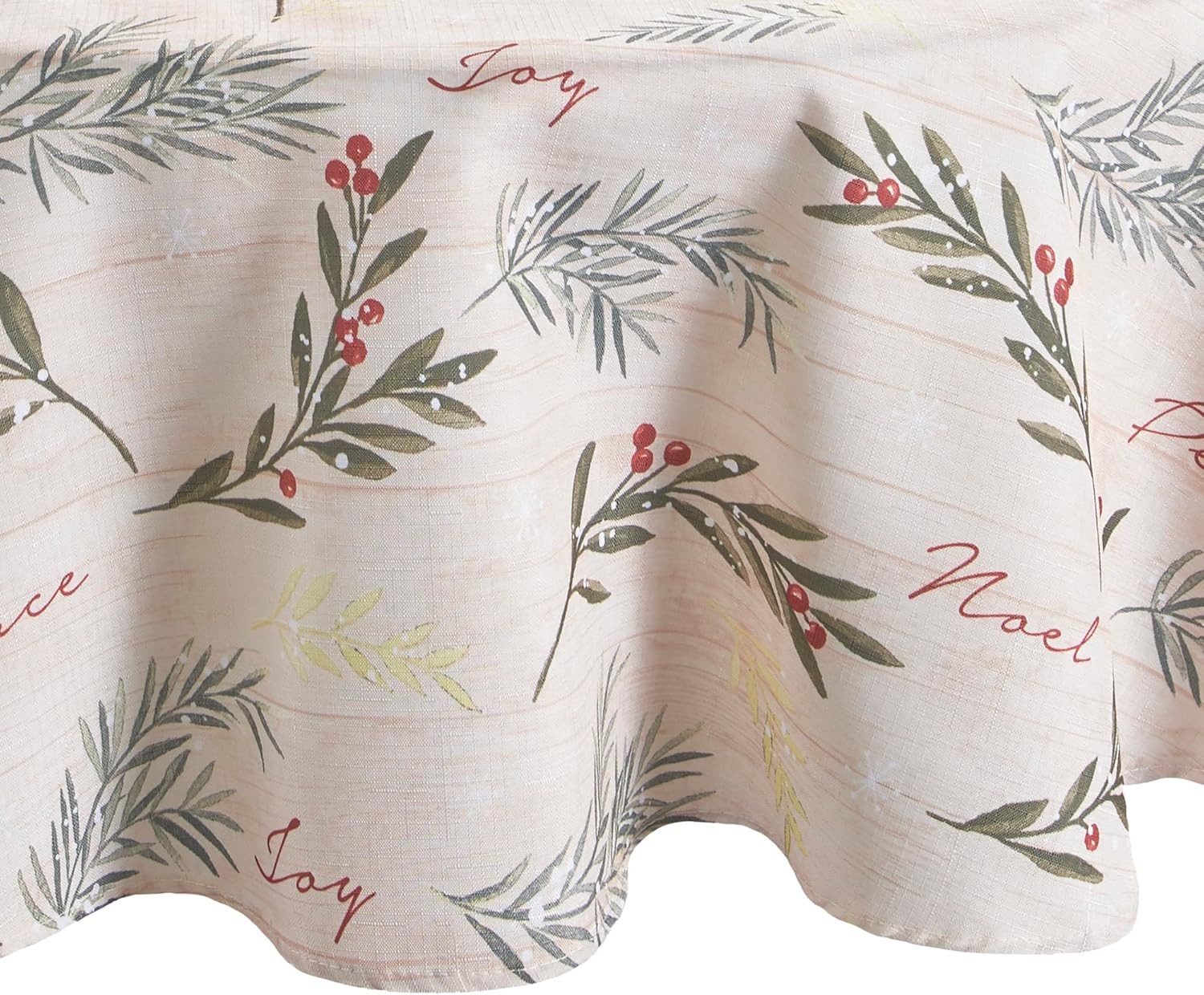 Home Fashions Holiday Tree Trimmings Wrinkle Resistant Fabric Christmas Tableclo