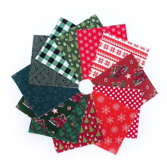Christmas Variety Fabric Charm Pack – 100% Cotton Quilting Fabric 5″ Squares