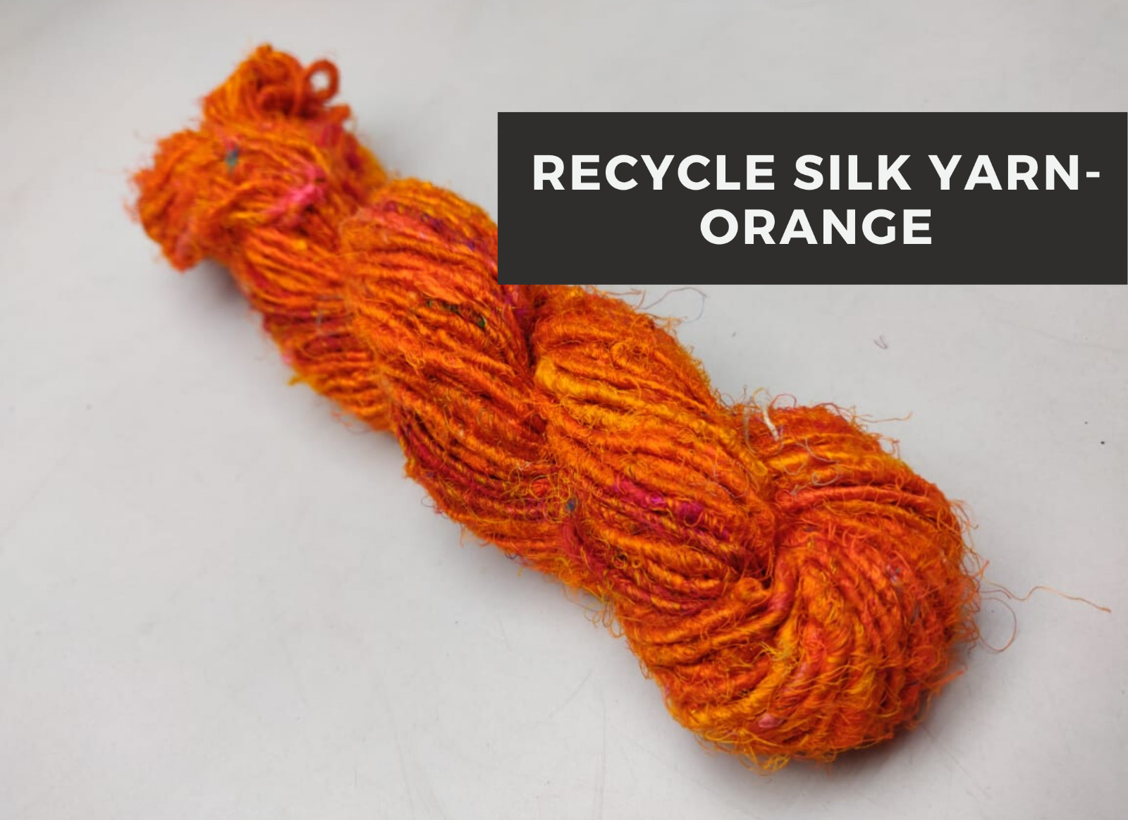 Recycled Sari Silk Yarn – Orange | Sari Silk Yarn | Recycled Yarn | Sari Yarn