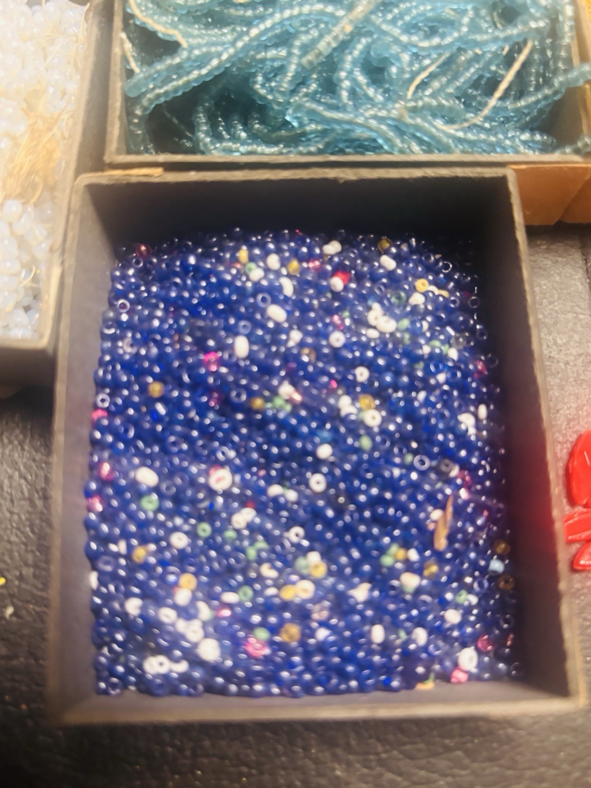 Micro Seed Beads Opal Iridescent Antique And Vintage Seed Bead Lot Hanks Beading