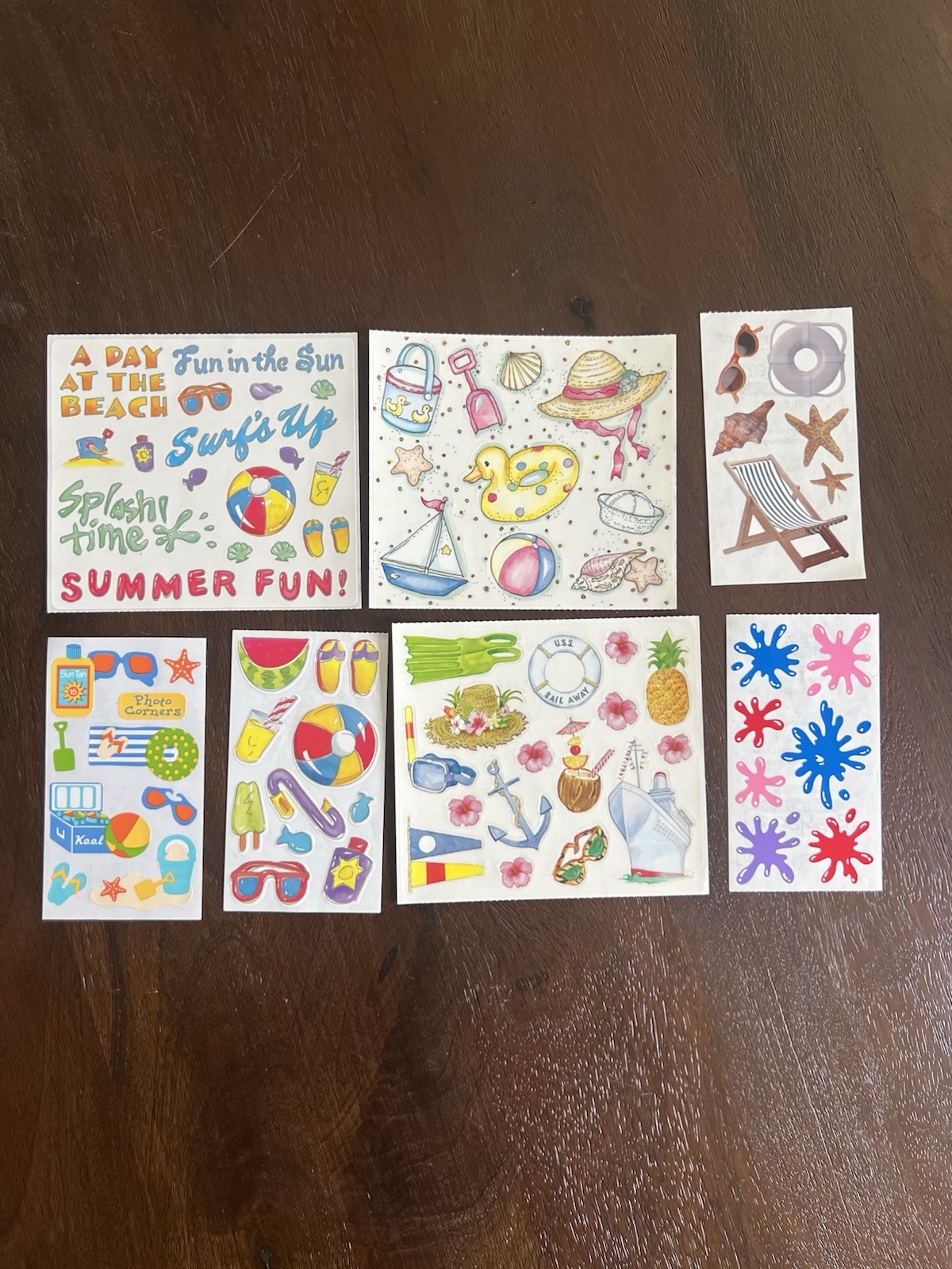 Frances Meyer Sticker Lot Of 7 Sheets Beach Sun Cruise Splash Summer