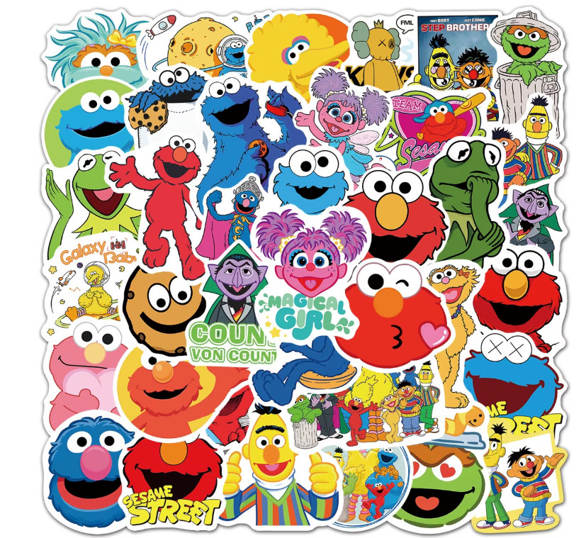 SESAME STREET STICKERS-50 STICKERS-UNBRANDED-NEXT DAY FREE SHIPPING