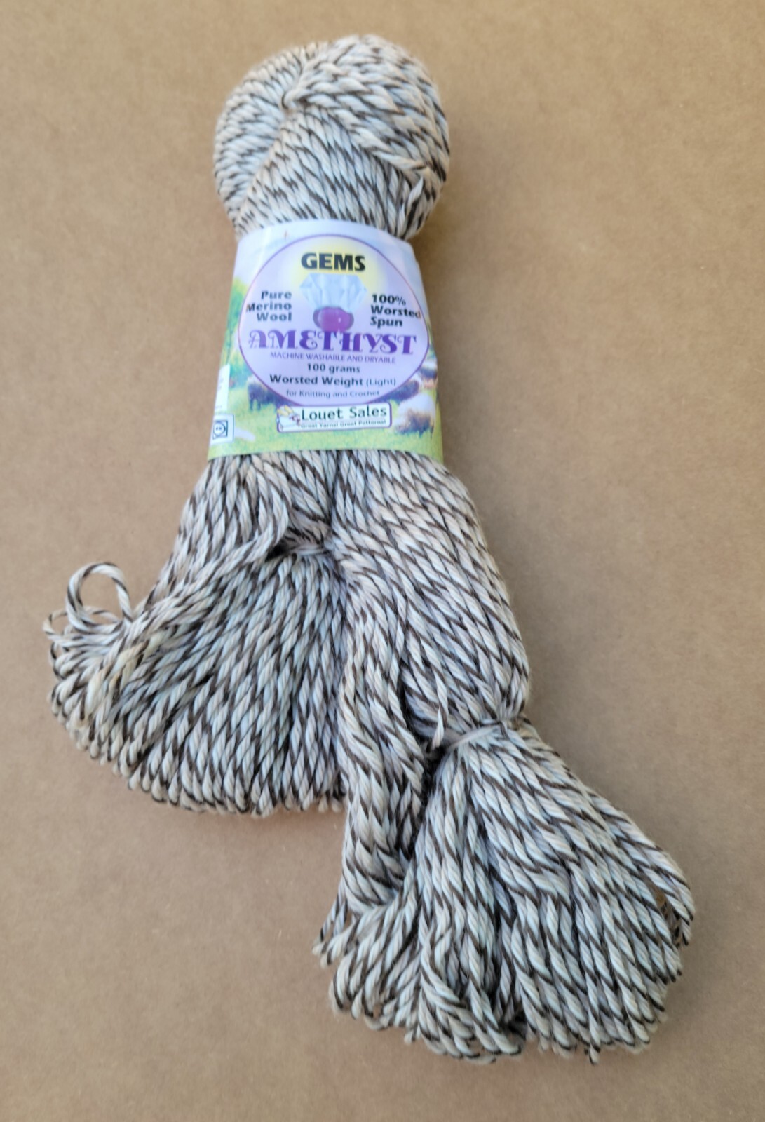 Louet Gems Amethyst Pampas Grass 100gr 175yds 100% Wool Worsted DK Light 3 Yarn