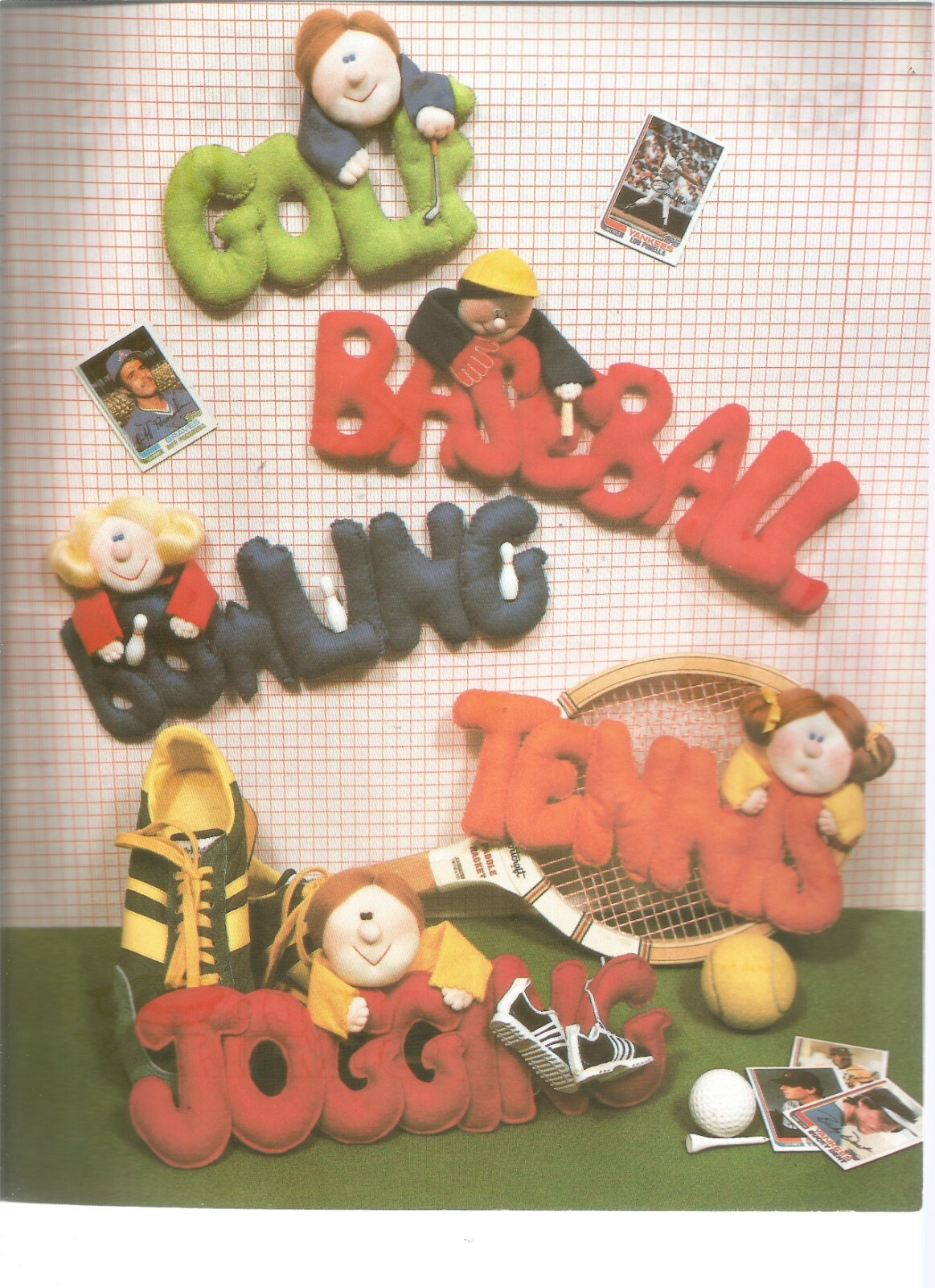 Soft Sculpture Decorations Sewing Patterns Teacher Baby Golf Baseball Clown G97