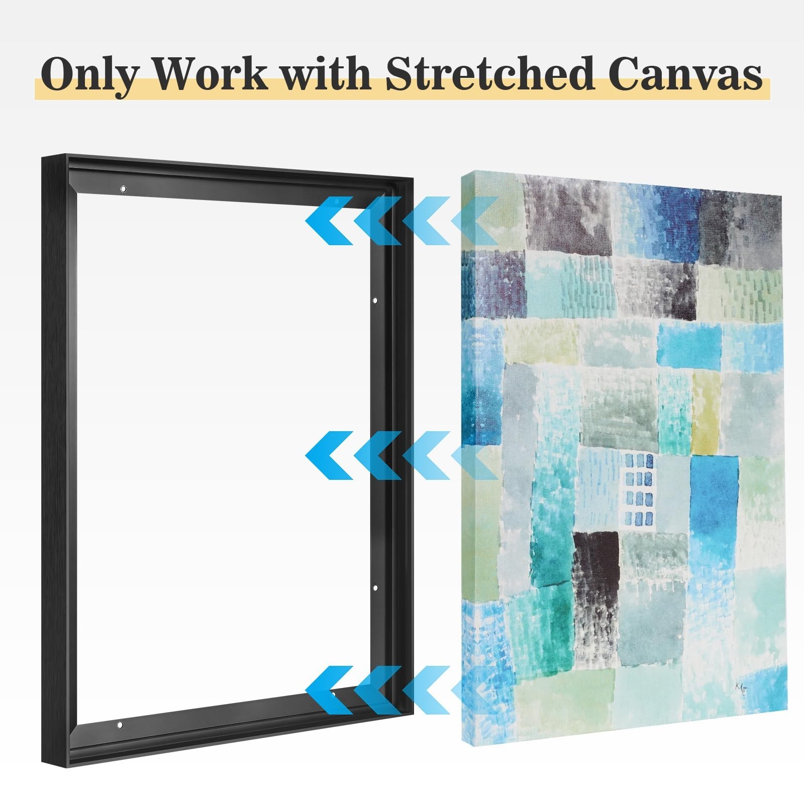 Canvas Floating Frame for 30×40 Abstract Art, 0.86″ Deep DIY Metal Floater Fr…
