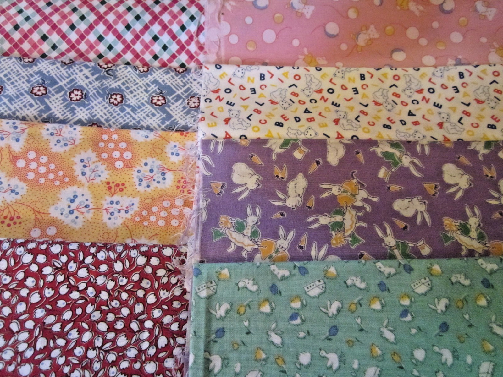 F7260, assorted top 1930’s reproductions, 1 yard lot,
