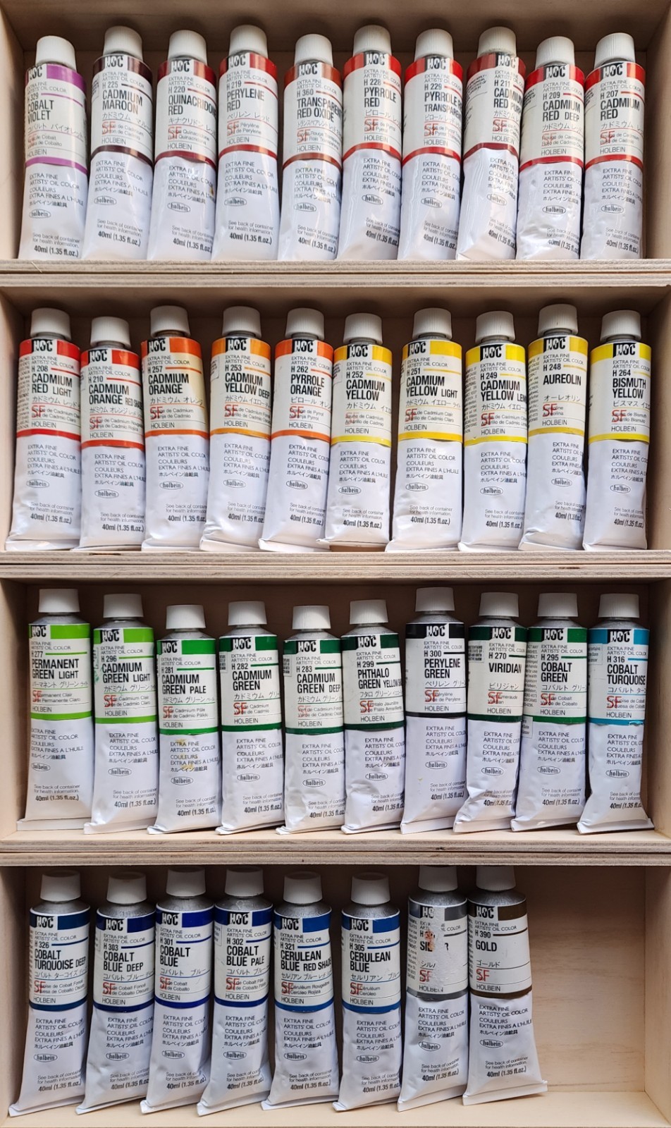 HOLBEIN ARTISTS’ OIL PAINT LOT – 38 x 40mL TUBES – HIGH SERIES – $880 OFF BLICK