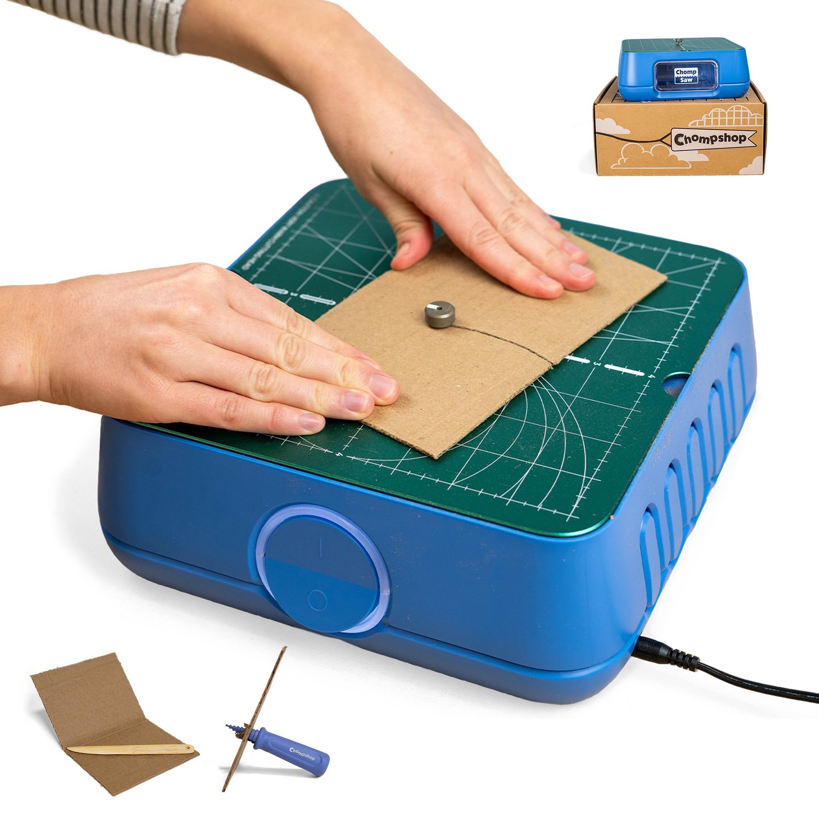 ChompSaw | The Original Kid-Safe Power Tool for Cutting Cardboard | STEM Blue