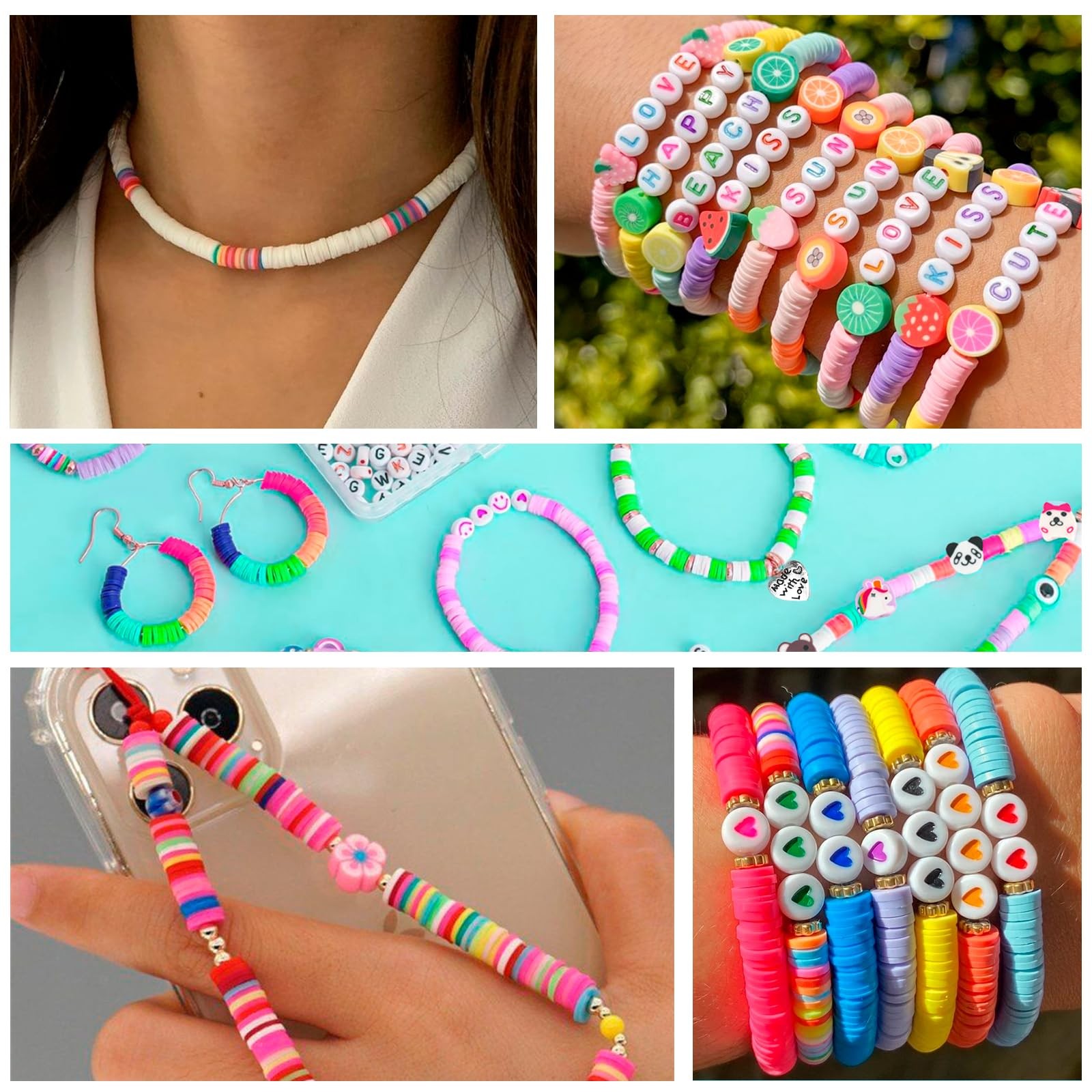 Sunlode Bracelet Making Kit 5000pcs, Jewelry Making Kit for Beginner, Preppy
