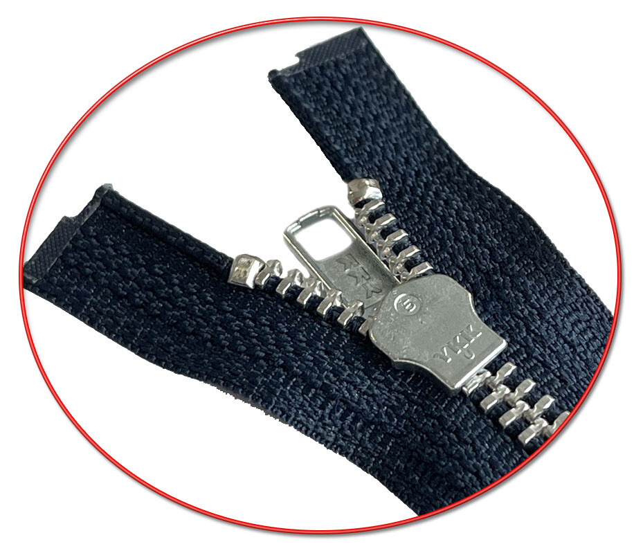 20 Inch YKK #5 Medium Weight Aluminum Metal Jacket Zipper Separating Made in USA