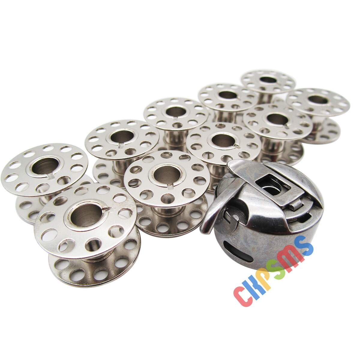 10PCS Bobbins & Case for Singer 15-88, 15-89, 15-91, 191K12, 191K13, 15-90