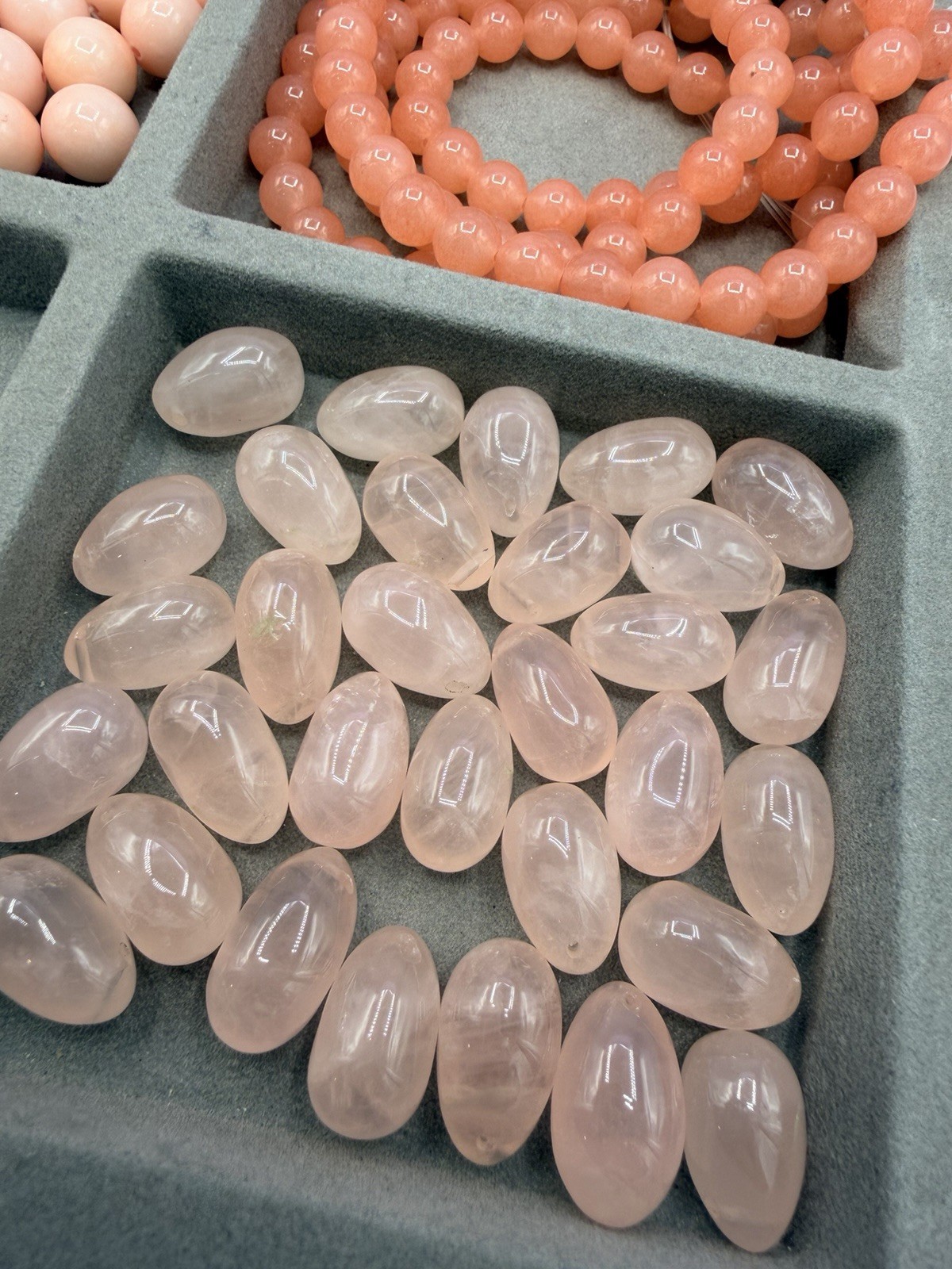 12 Oz Pink Peach Gemstone Beads Artisan Jewelry Making Salvage Lot Pendant Coin